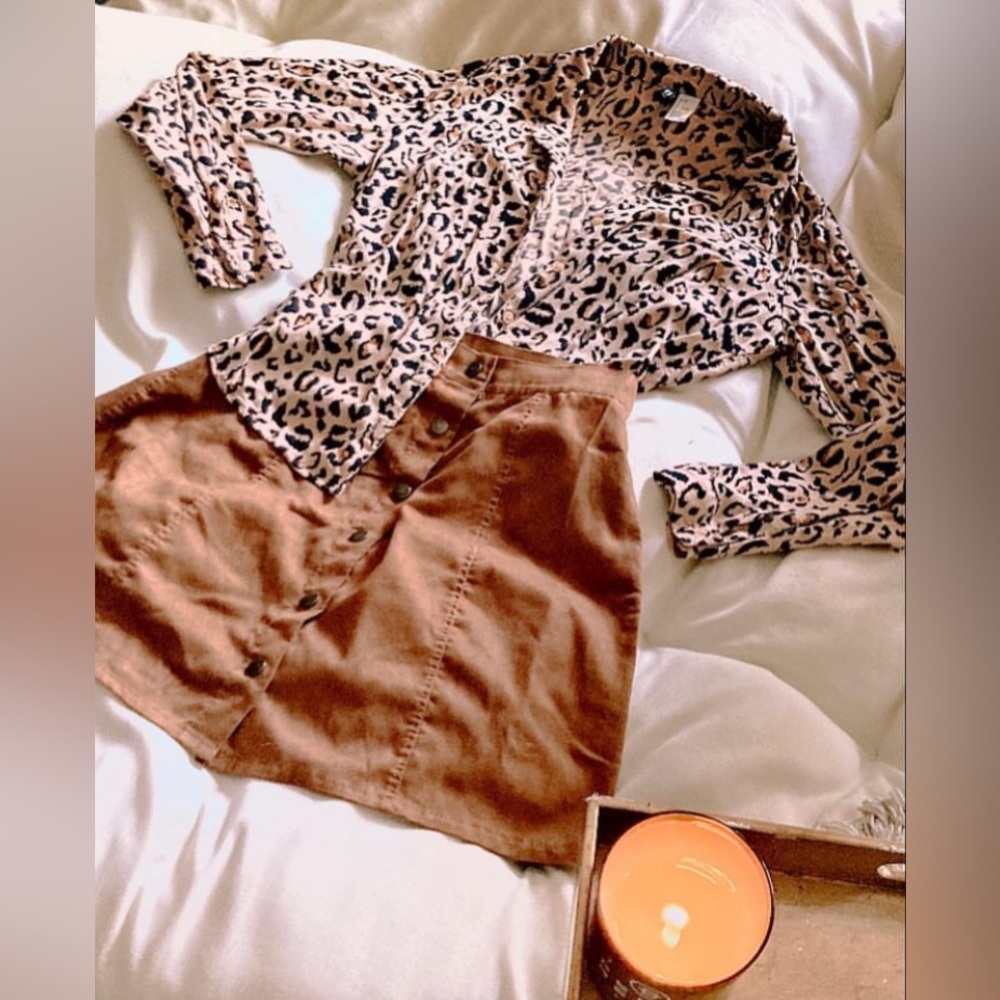 cheetah long sleeve business casual button up bratz doll vibes